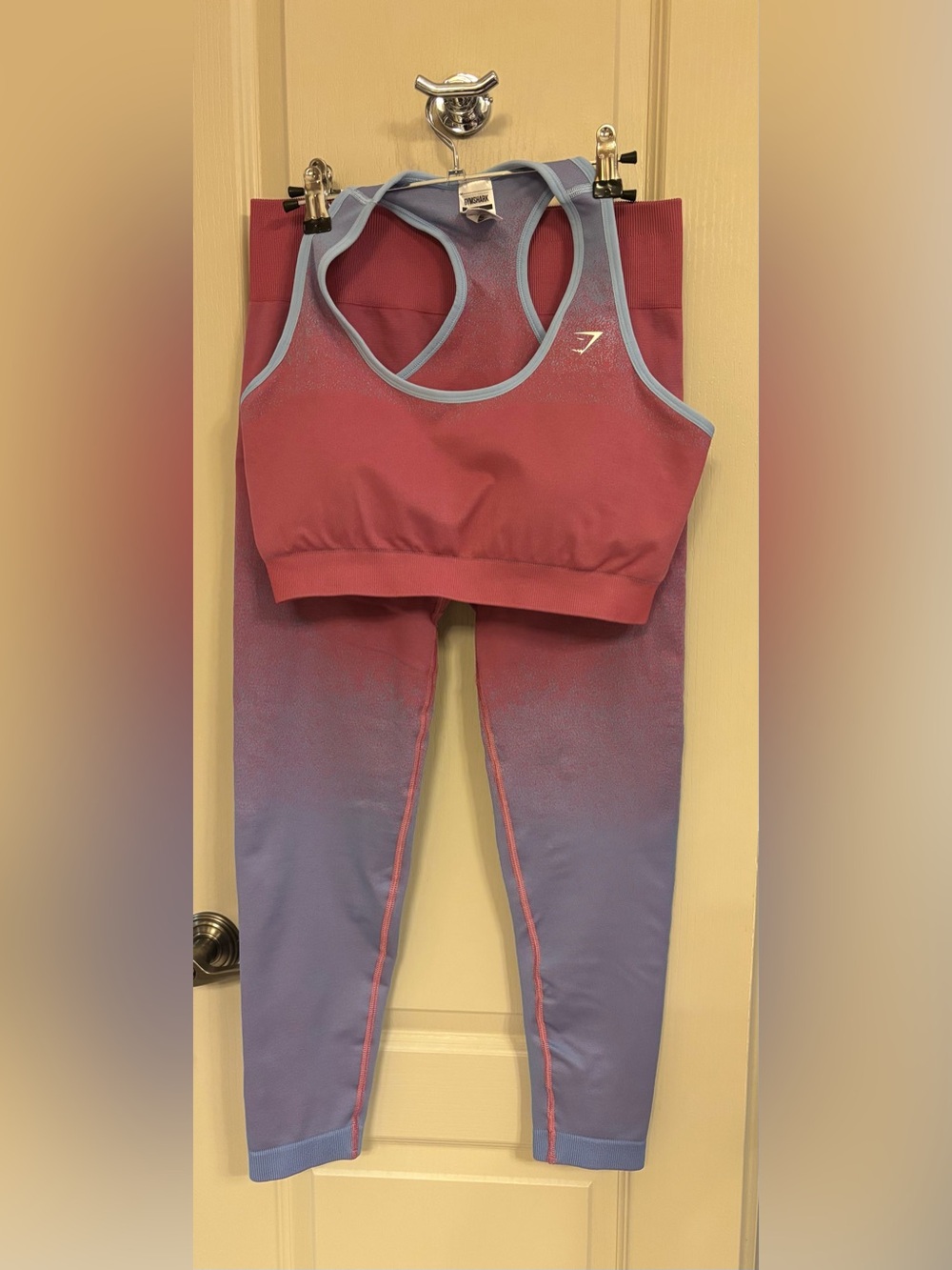 Gymshark Rose-Lavender Ombre Sports Bra and Leggings Set